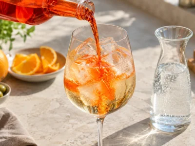 Aperol und Soda ergänzen