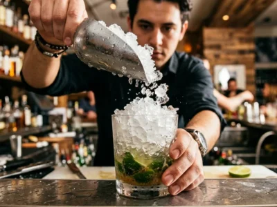 Mit Crushed Ice auffüllen