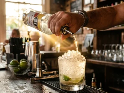 Cachaça eingießen