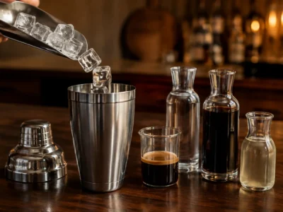 Shaker mit Eis füllen