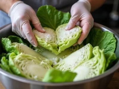 Chinakohl vierteln und salzen