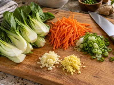 Gemüse und Aromen vorbereiten