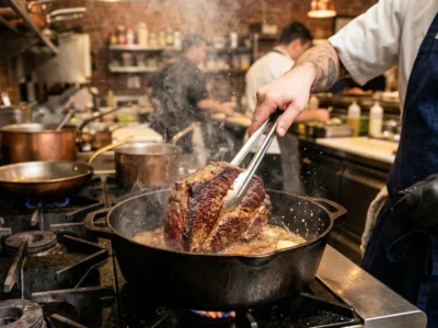 Fleisch trocken tupfen und scharf anbraten