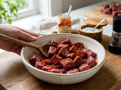 Fleisch vorbereiten und würzen