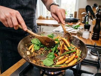 Schupfnudeln & Spinat unterheben