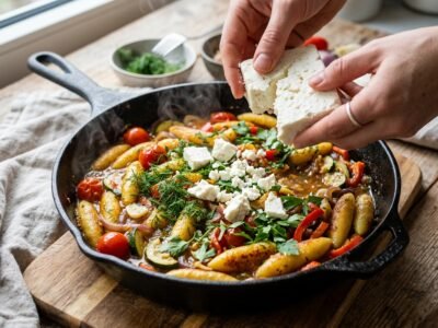 Mit Feta vollenden & anrichten